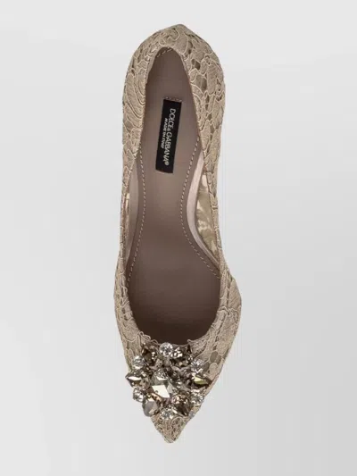 Dolce & Gabbana Stiletto Heel Lace Overlay Pumps In Multi