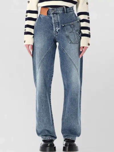 Jw Anderson J.w.anderson Women Workwear Jeans With Off-centralized Closure In Multi