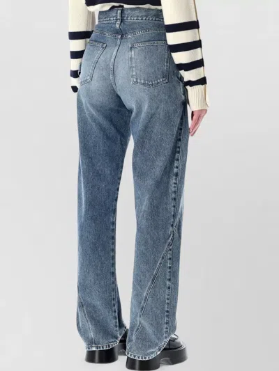 Jw Anderson J.w.anderson Women Workwear Jeans With Off-centralized Closure In Multi