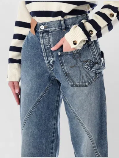Jw Anderson J.w.anderson Women Workwear Jeans With Off-centralized Closure In Multi