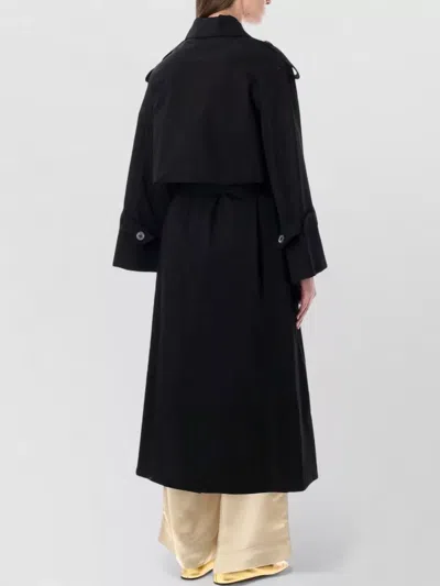 By Malene Birger Long Trench Coat Detachable Belt In Black