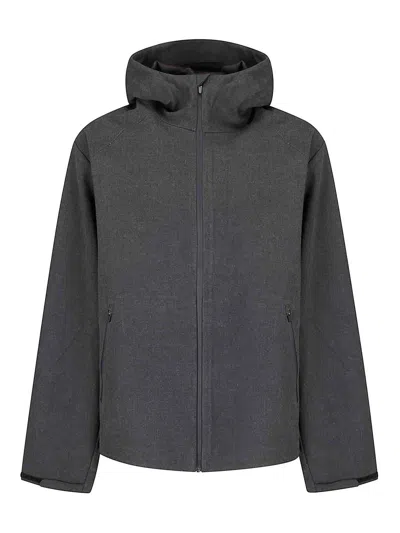 Hiking Patrol Waypoint Texture Hooded Jacket In Gray