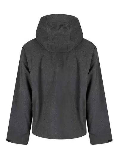 Hiking Patrol Waypoint Texture Hooded Jacket In Gray