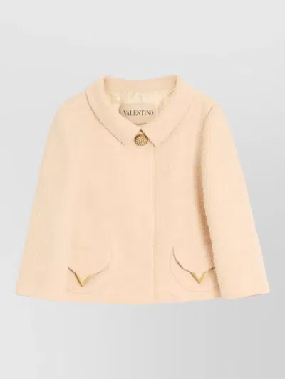 Valentino Garavani Vlogo Signature Wool Jacket In Neutral