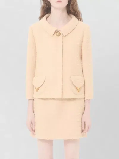 Valentino Garavani Vlogo Signature Wool Jacket In Neutral