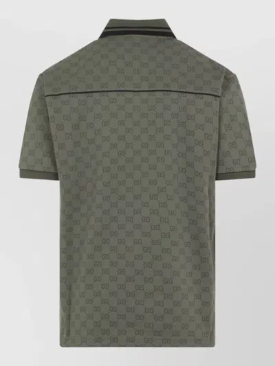 Gucci Short Sleeve Polo Shirt With Chest Pocket In Multi