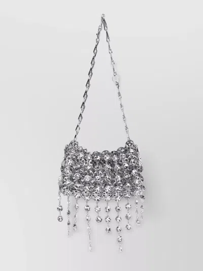 Rabanne Crystal Chain Shoulder Bag In Silver