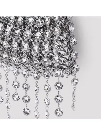 Rabanne Crystal Chain Shoulder Bag In Silver