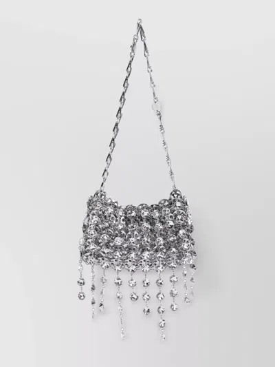 Rabanne Crystal Chain Shoulder Bag In Silver
