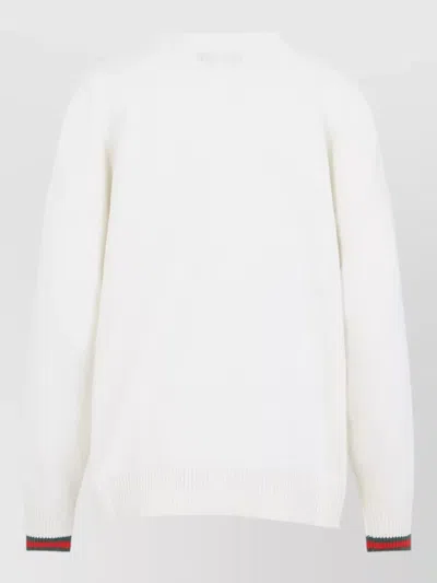 Gucci Knit Cardigan With Pockets And V-neck In White