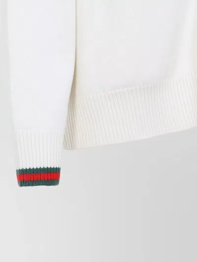 Gucci Knit Cardigan With Pockets And V-neck In White