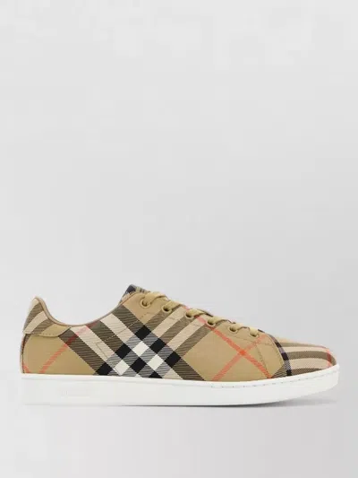 Burberry Canvas Sneakers With Check Pattern Design In Multi