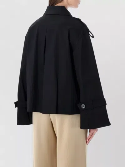 By Malene Birger Cropped Double Breasted Trench Jacket In Black