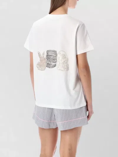 Ganni Animal Graphic Relaxed Fit T-shirt In White