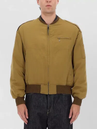 Visvim Brown Solid Mock Collar Jacket In Brown