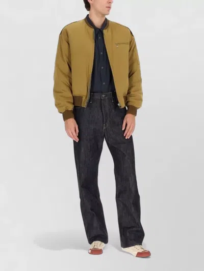 Visvim Brown Solid Mock Collar Jacket In Brown