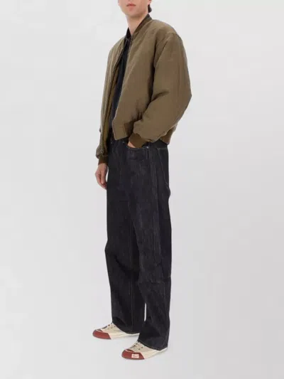Visvim Brown Solid Mock Collar Jacket In Brown