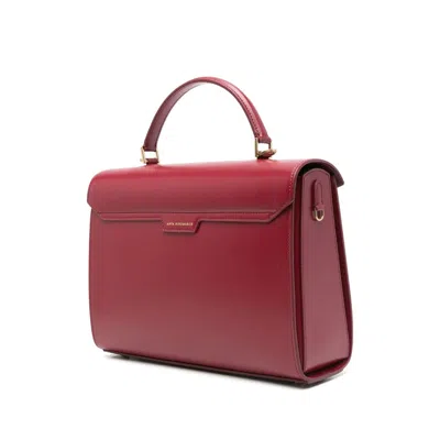 Anya Hindmarch Mortimer Shiny Leather Top-handle Bag In Burgundy