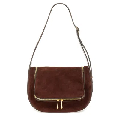 Anya Hindmarch Shoulder Bag With Adjustable Strap And Front Pocket In Brown