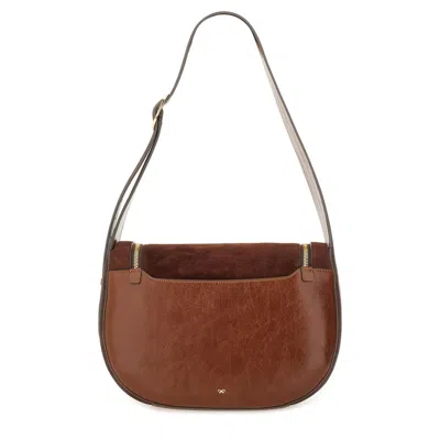 Anya Hindmarch Shoulder Bag With Adjustable Strap And Front Pocket In Brown