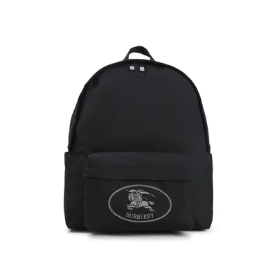 Burberry Black Backpack With Spacious Design And Padded Straps