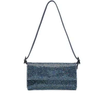 Benedetta Bruzziches Crystal-embellished Clutch Bag With Adjustable Strap In Blue