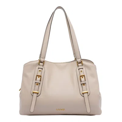 Liu •jo Liu-jo Medium Logo Satchel Bag In Neutral