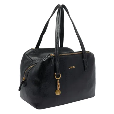Liu •jo Liu-jo Logo Medium Satchel Bag In Black