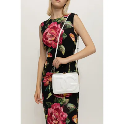 Dolce & Gabbana Leather Shoulder Bag With Logo In White