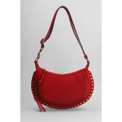 Isabel Marant Oskan Moon Shoulder Bag In Red Suede In Red