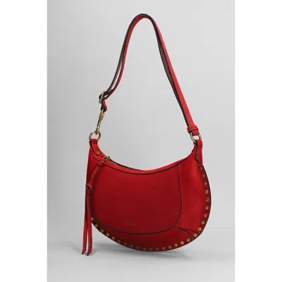 Isabel Marant Oskan Moon Shoulder Bag In Red Suede In Red