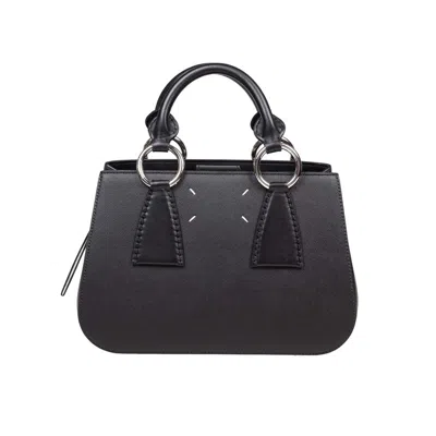 Maison Margiela Black Leather Handbag In Black