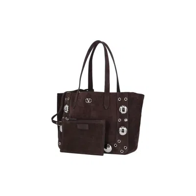 Valentino Garavani Nellcote Small Tote Bag In Brown