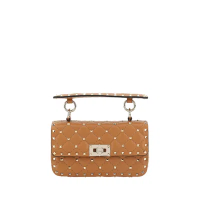 Valentino Garavani Valentino Small Shoulder Bag Rockstud Spike In Nutmeg