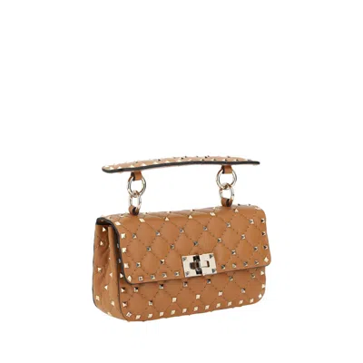 Valentino Garavani Valentino Small Shoulder Bag Rockstud Spike In Nutmeg