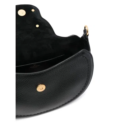 Valentino Vlogo Signature-plaque Shoulder Bag In Black