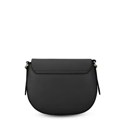 Furla Lotus Foldover Top Crossbody Bag In Black
