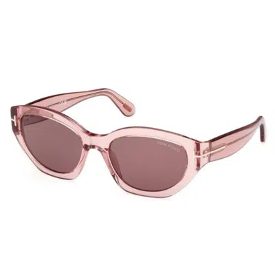 Tom Ford Penny Light Pink Cat Eye Ladies Sunglasses Ft1086 72e 55 In Pink