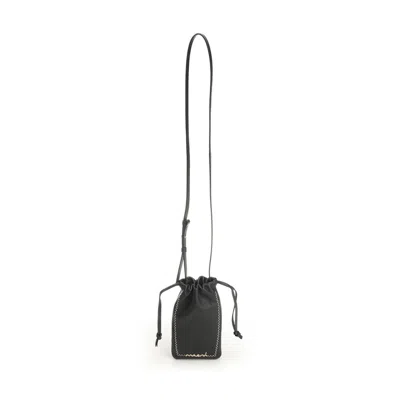 Marni Leather Phone Holder In Black