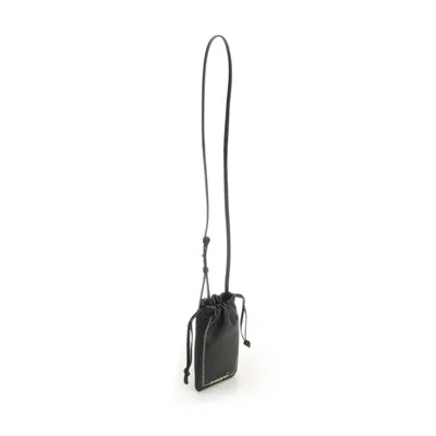 Marni Leather Phone Holder In Black