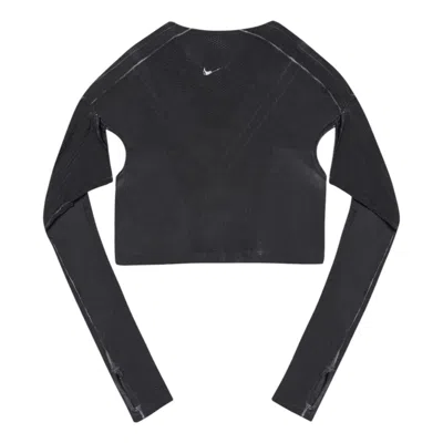 Nike Ghost Knit Top In Black