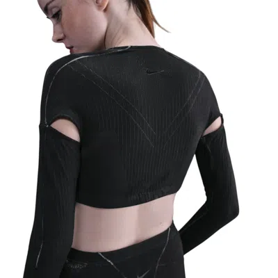 Nike Ghost Knit Top In Black