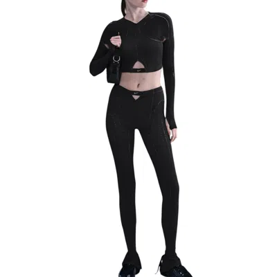 Nike Ghost Knit Top In Black