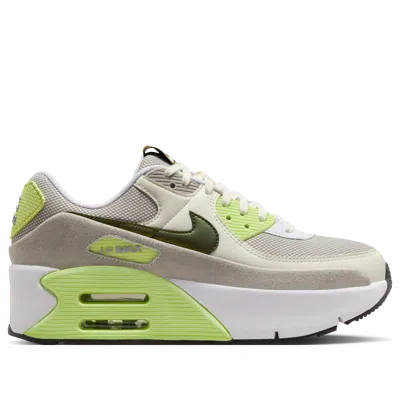 Nike (wmns)  Air Max 90 Lv8 'white Pale Ivory College Gray Light Lemon Twist' In Animal Print