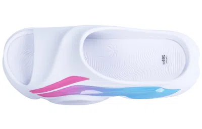 Li-ning (wmns)  8 Pe Courtside Sport Slides 'white Blue' In Multi