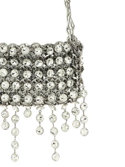 Rabanne 1969 Strass Nano Shoulder Bags Silver In Silver