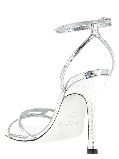 Jimmy Choo 1998 Leo Sandals Silver In Silver