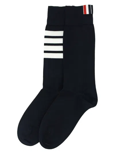 Thom Browne 4 Bar Socks Blue In Black