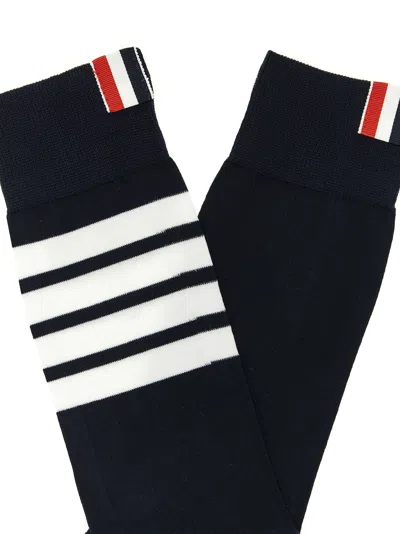 Thom Browne 4 Bar Socks Blue In Black