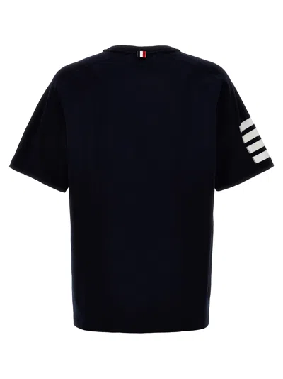 Thom Browne 4 Bar T-shirt Blue In Black